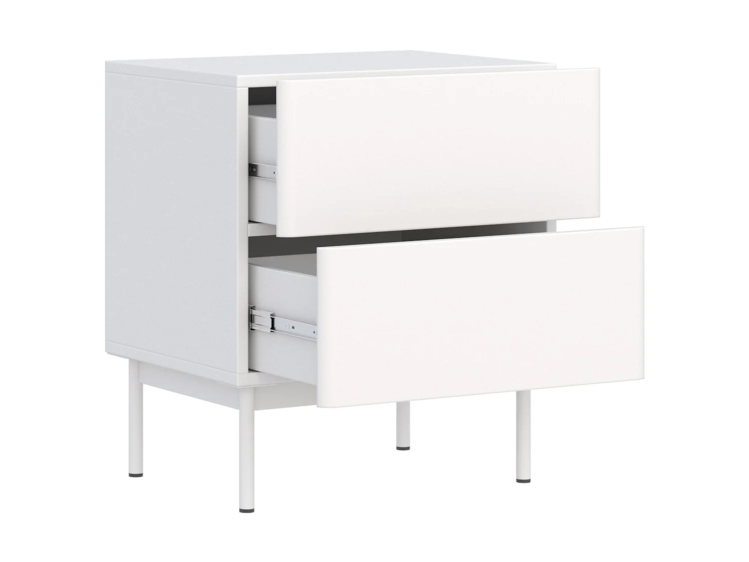 Table de chevet avec 2 tiroirs - 50 cm - blanc - OLIO