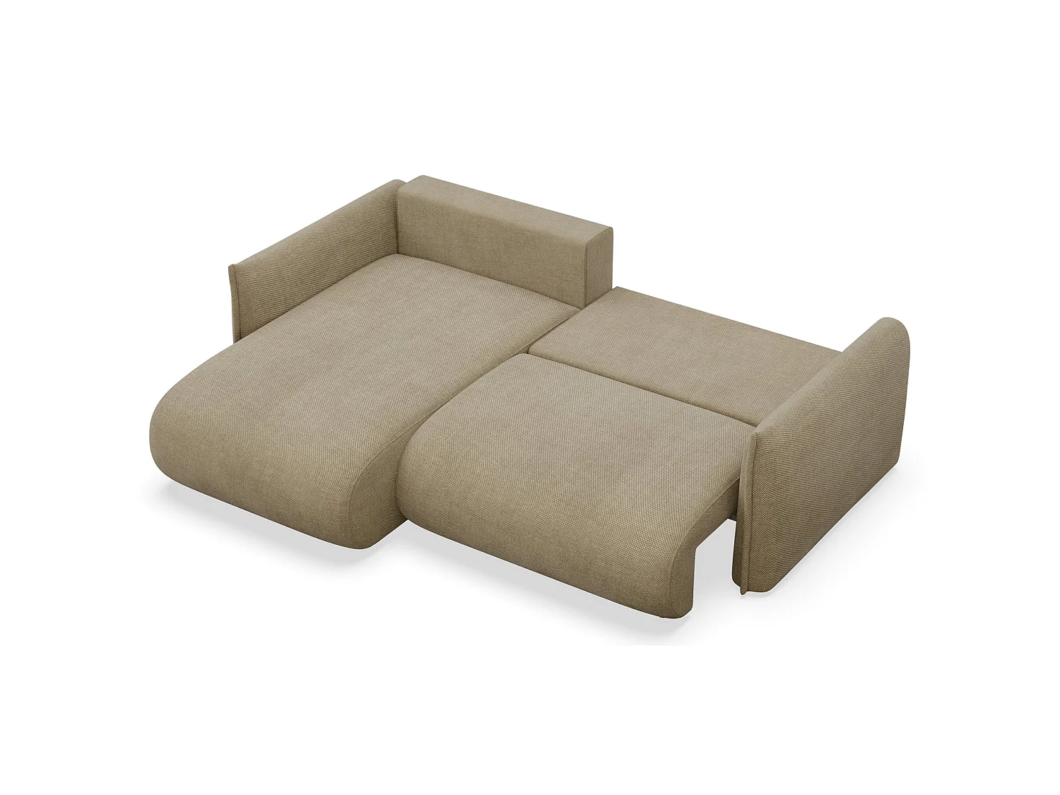 Canapé d'angle convertible – Angle à gauche – chenille beige – CUSHI