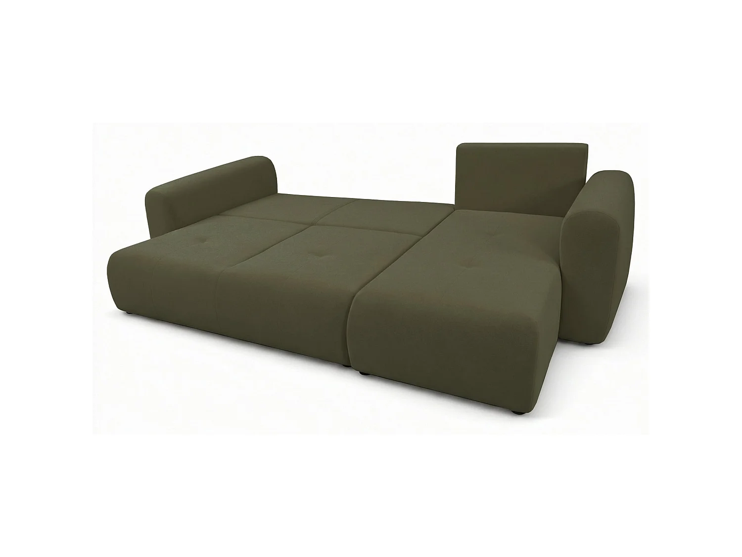 Canapé d'angle convertible – universel – velours olive - OLIDO
