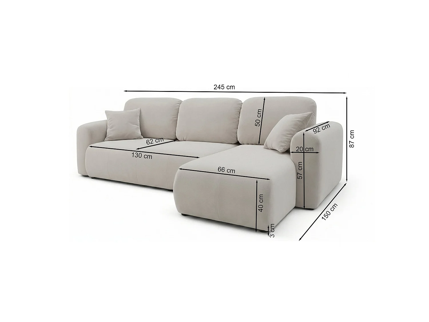 Canapé d'angle convertible – universel – velours olive - OLIDO