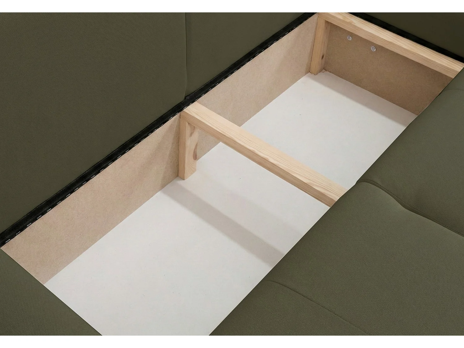 Canapé d'angle convertible – universel – velours olive - OLIDO
