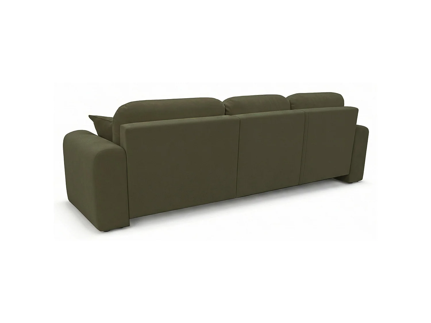 Canapé d'angle convertible – universel – velours olive - OLIDO