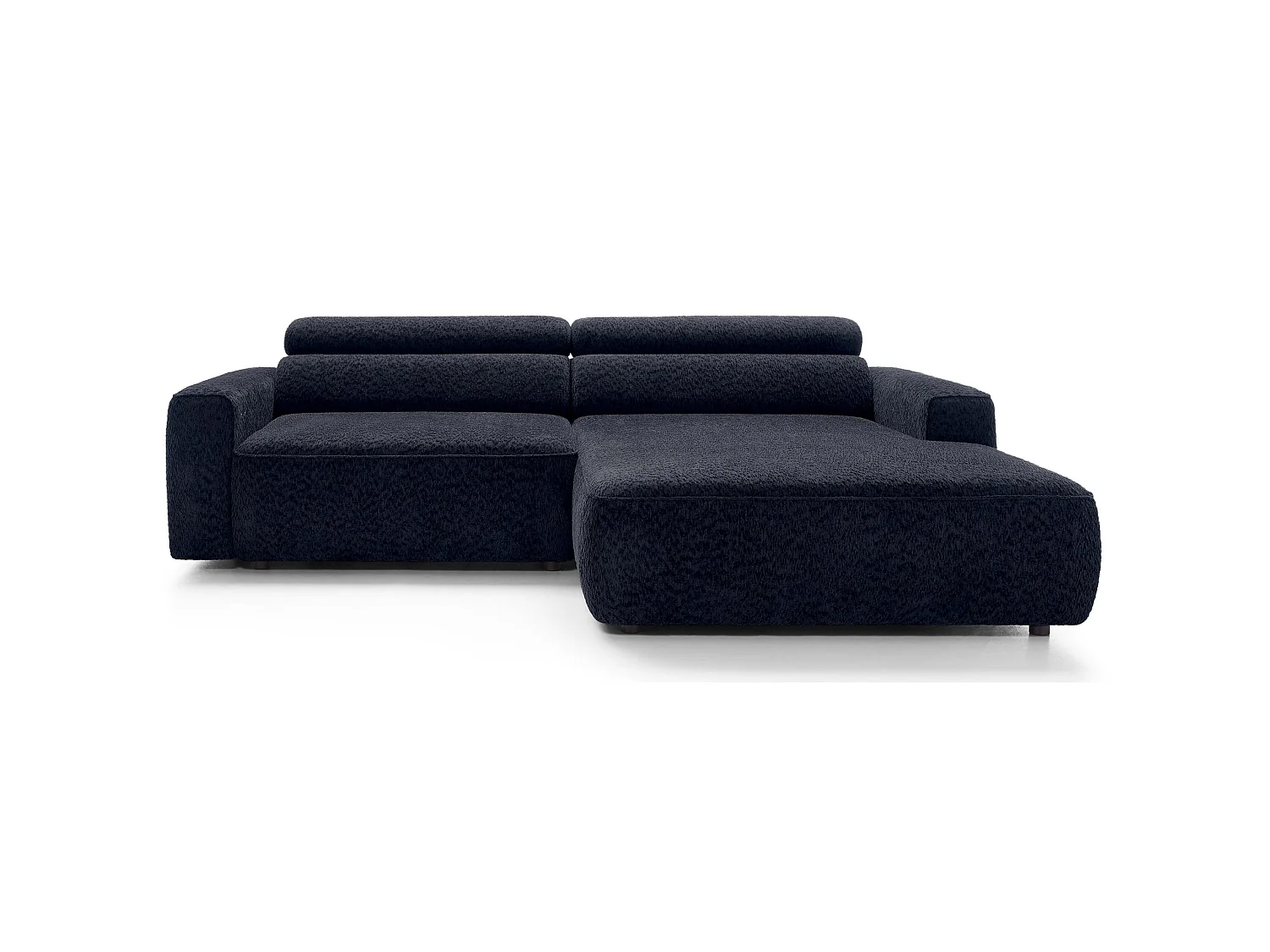 Canapé d’angle avec assise électrique – angle droit – Bleu marine – Chenille – FANDO