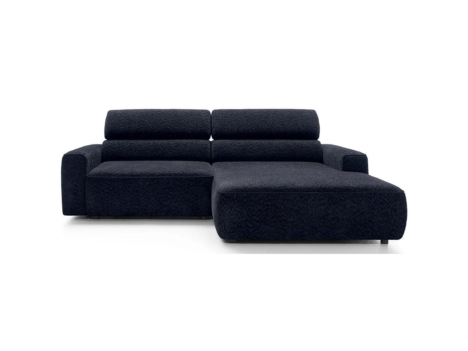 Canapé d’angle avec assise électrique – angle droit – Bleu marine – Chenille – FANDO