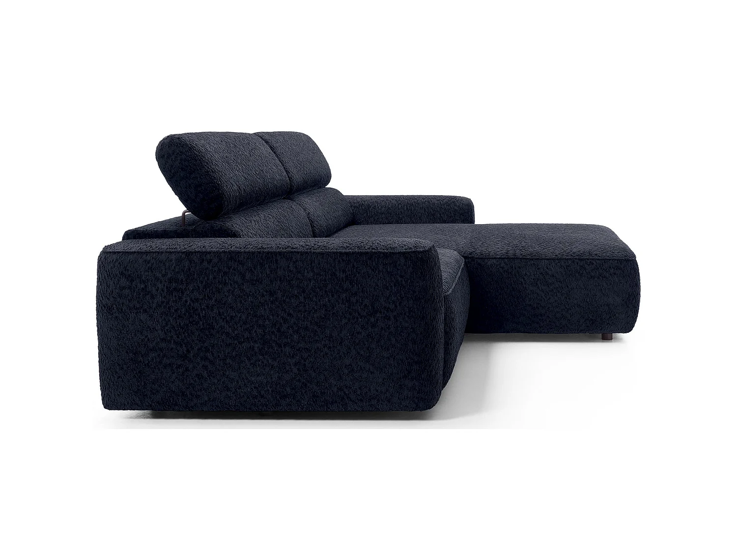 Canapé d’angle avec assise électrique – angle droit – Bleu marine – Chenille – FANDO