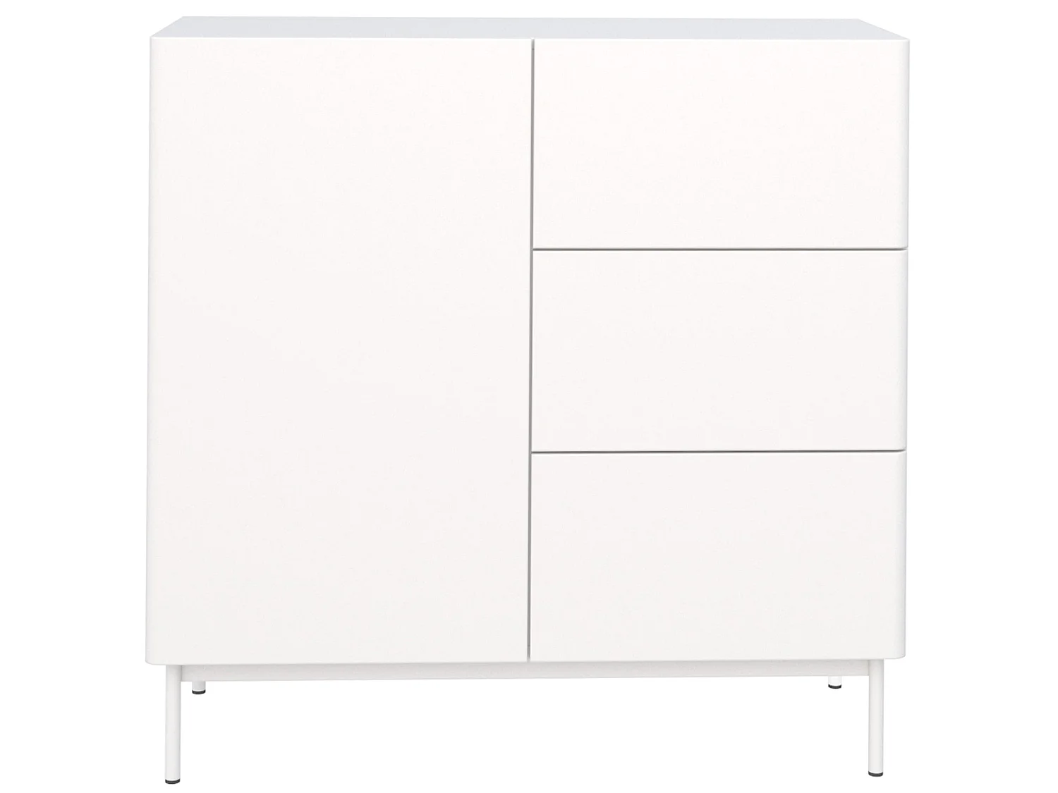 Buffet avec 1 porte et 3 tiroirs - 100 cm - blanc - OLIO