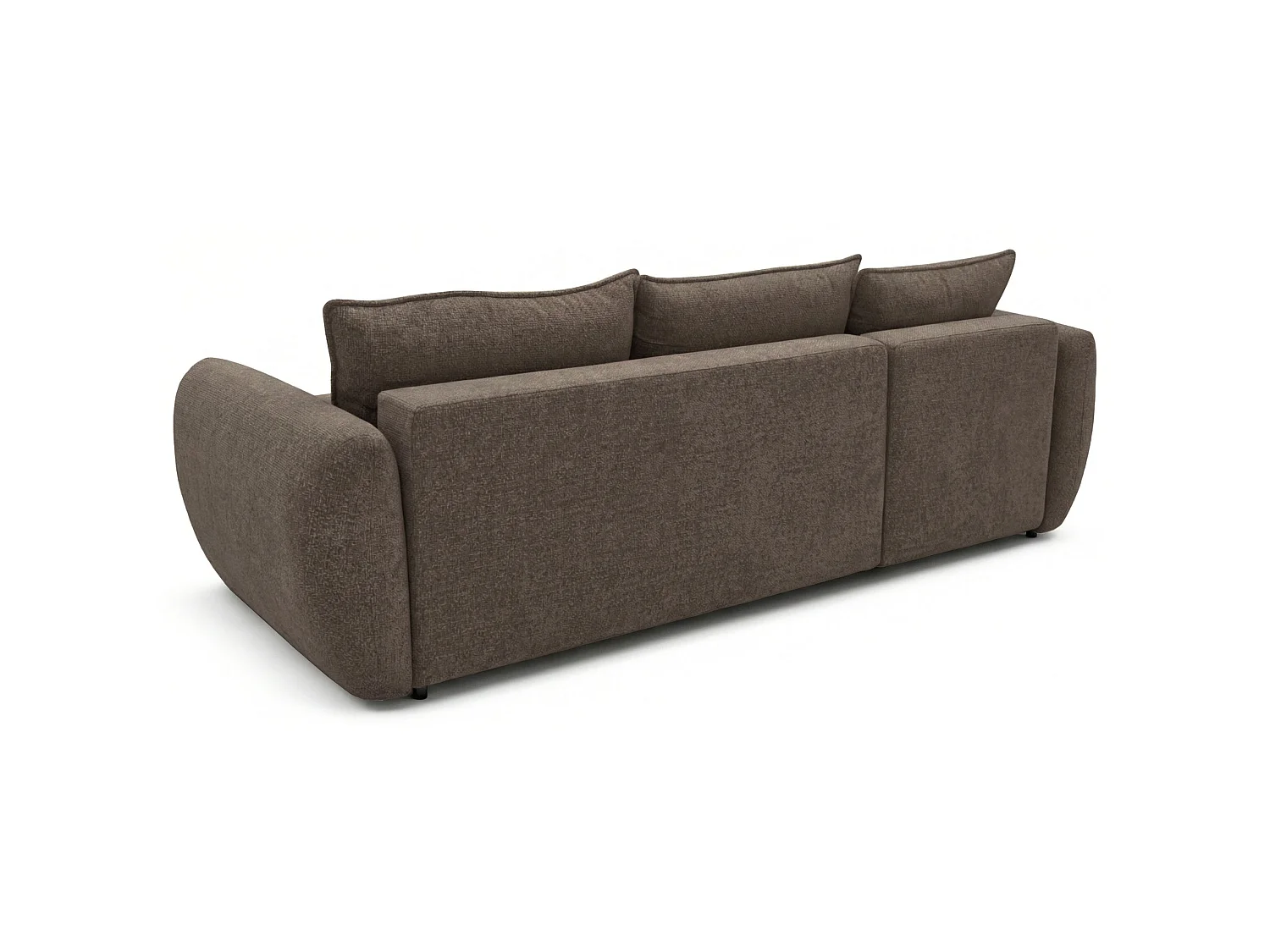 Canapé d'angle convertible en L - chenille marron - avec deux coffres - ZORDO gaucher