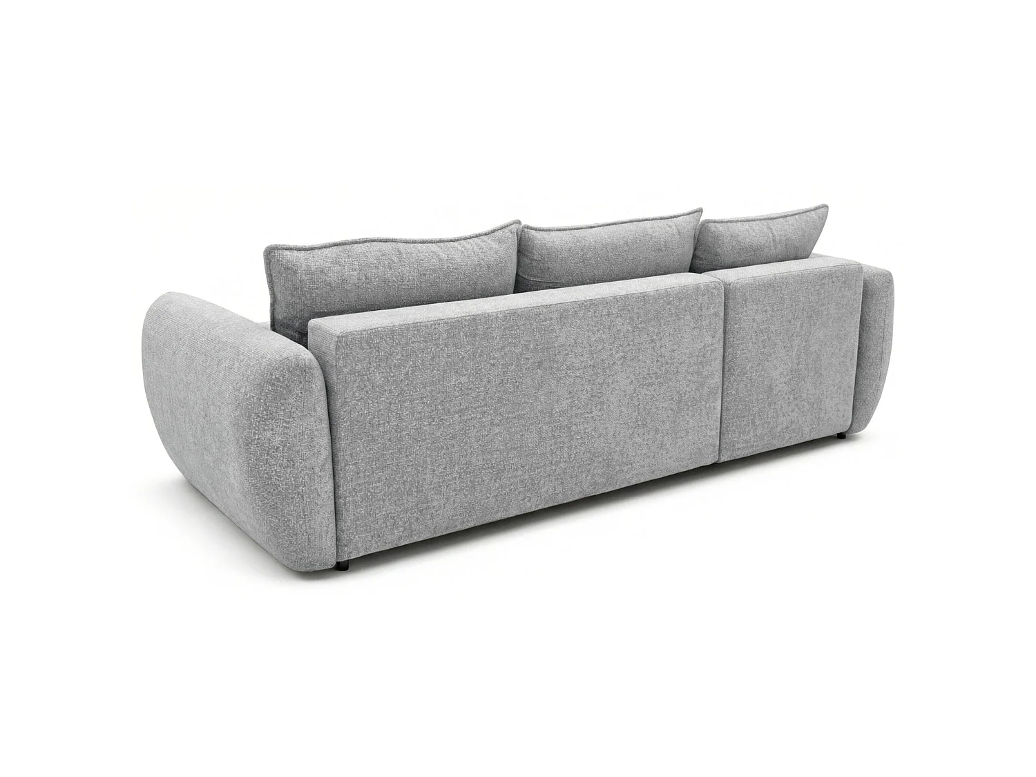 Canapé d'angle convertible en L - chenille gris - avec deux coffres - ZORDO gaucher
