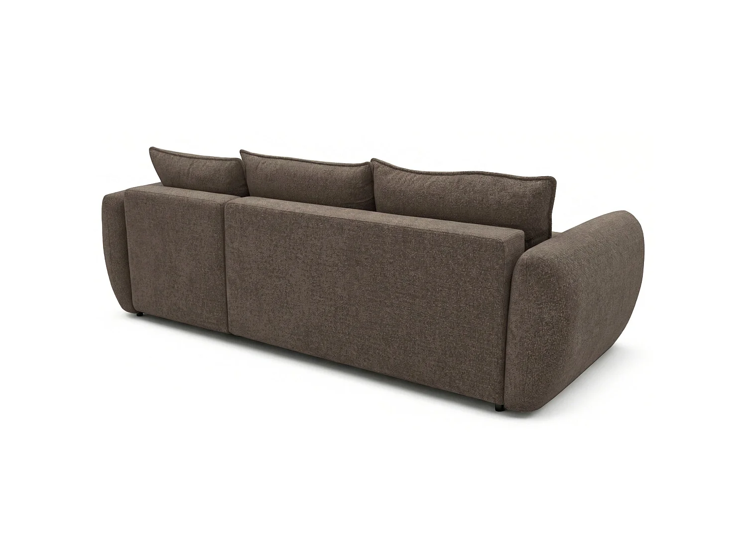 Canapé d'angle convertible en L - chenille marron - avec deux coffres - ZORDO droitier