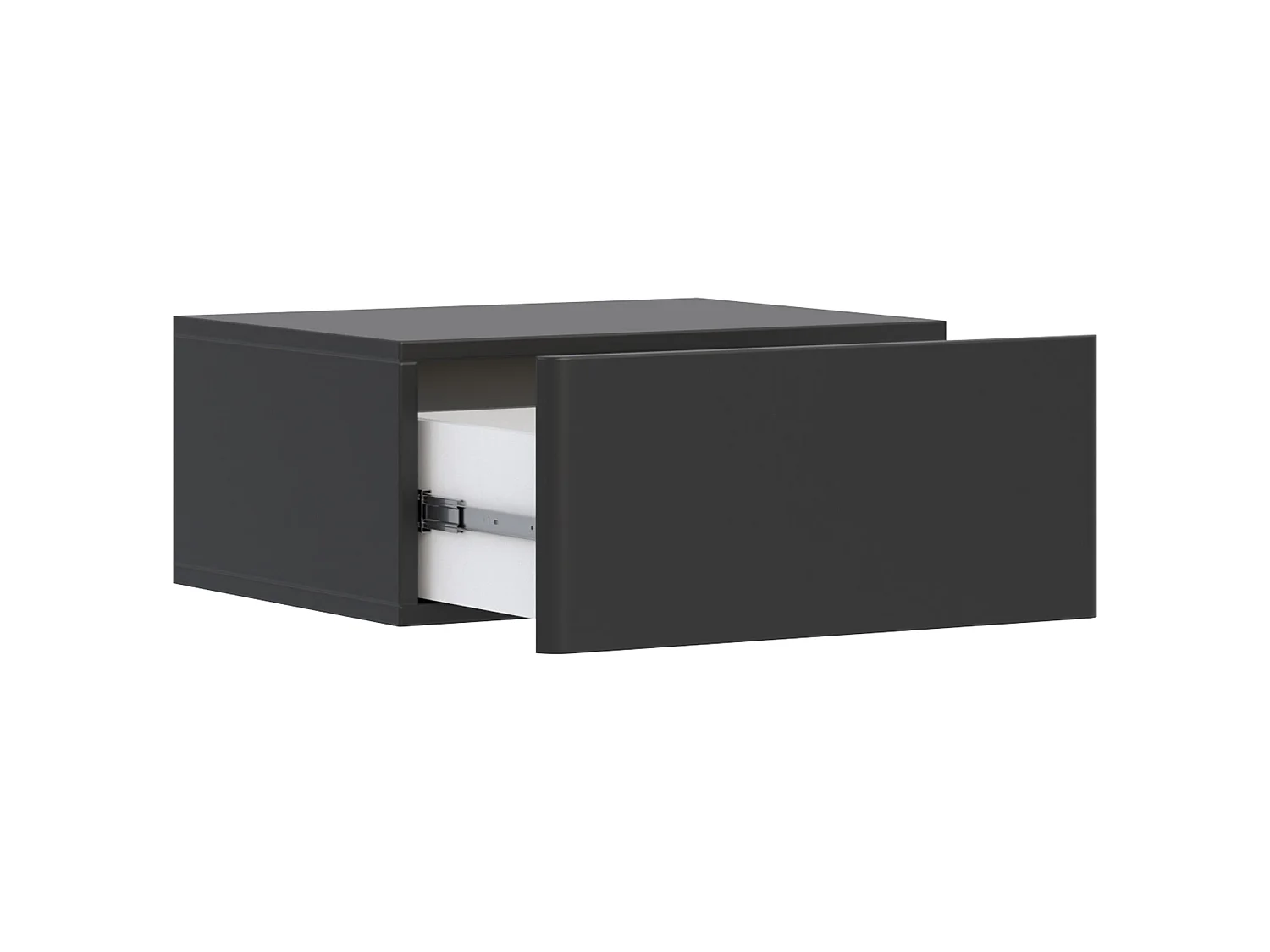 Table de chevet suspendue avec 1 tiroir - 50 cm - noir - OLIO