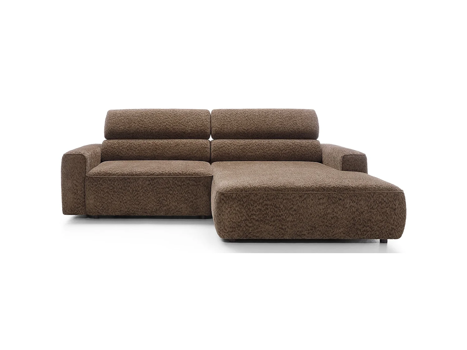 Canapé d’angle avec assise électrique – angle droit – Marron clair – Chenille – FANDO