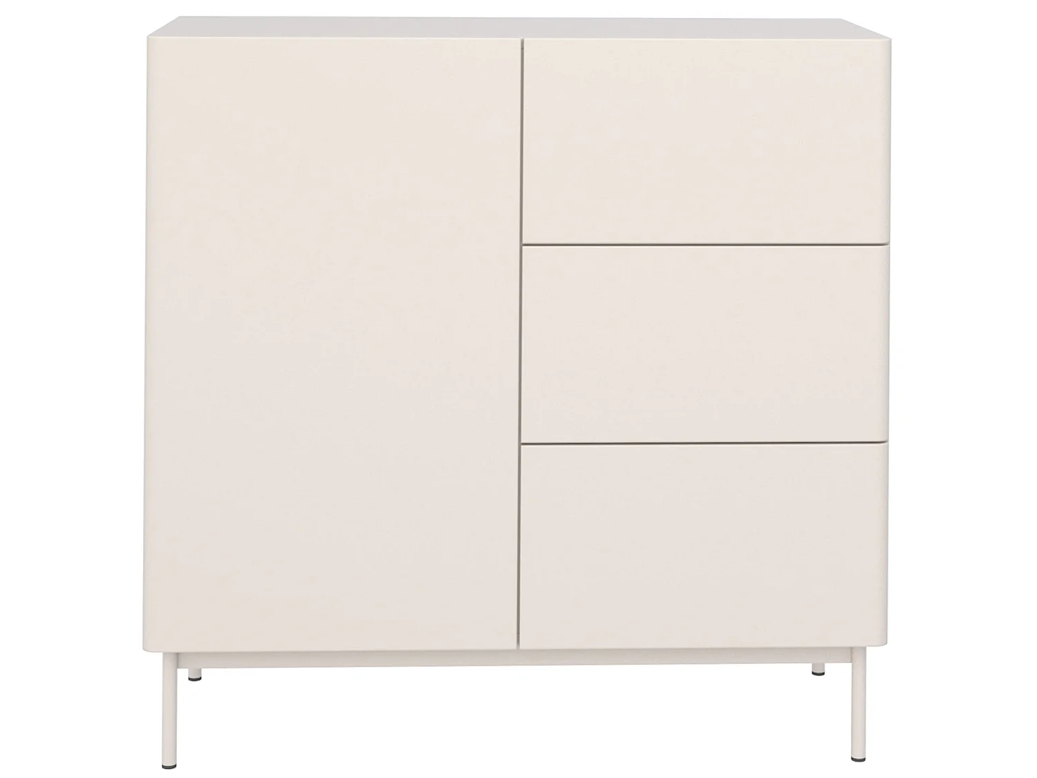 Buffet avec 1 porte et 3 tiroirs - 100 cm - cachemire - OLIO