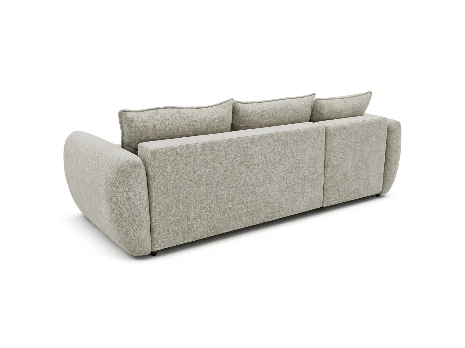 Canapé d'angle convertible en L - chenille beige gris - avec deux coffres - ZORDO gaucher