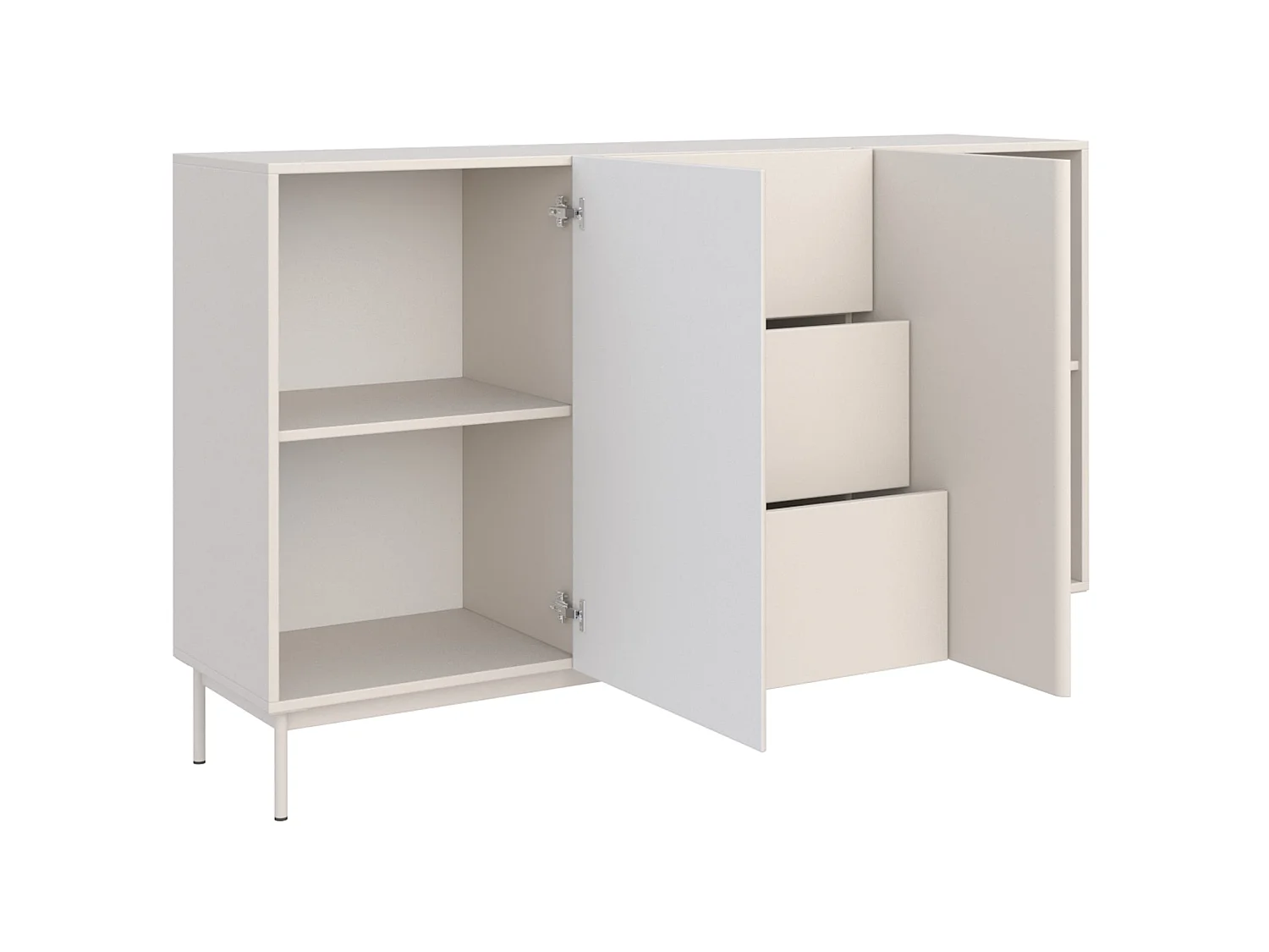 Buffet avec 2 portes et 3 tiroirs - 160 cm - cachemire - OLIO