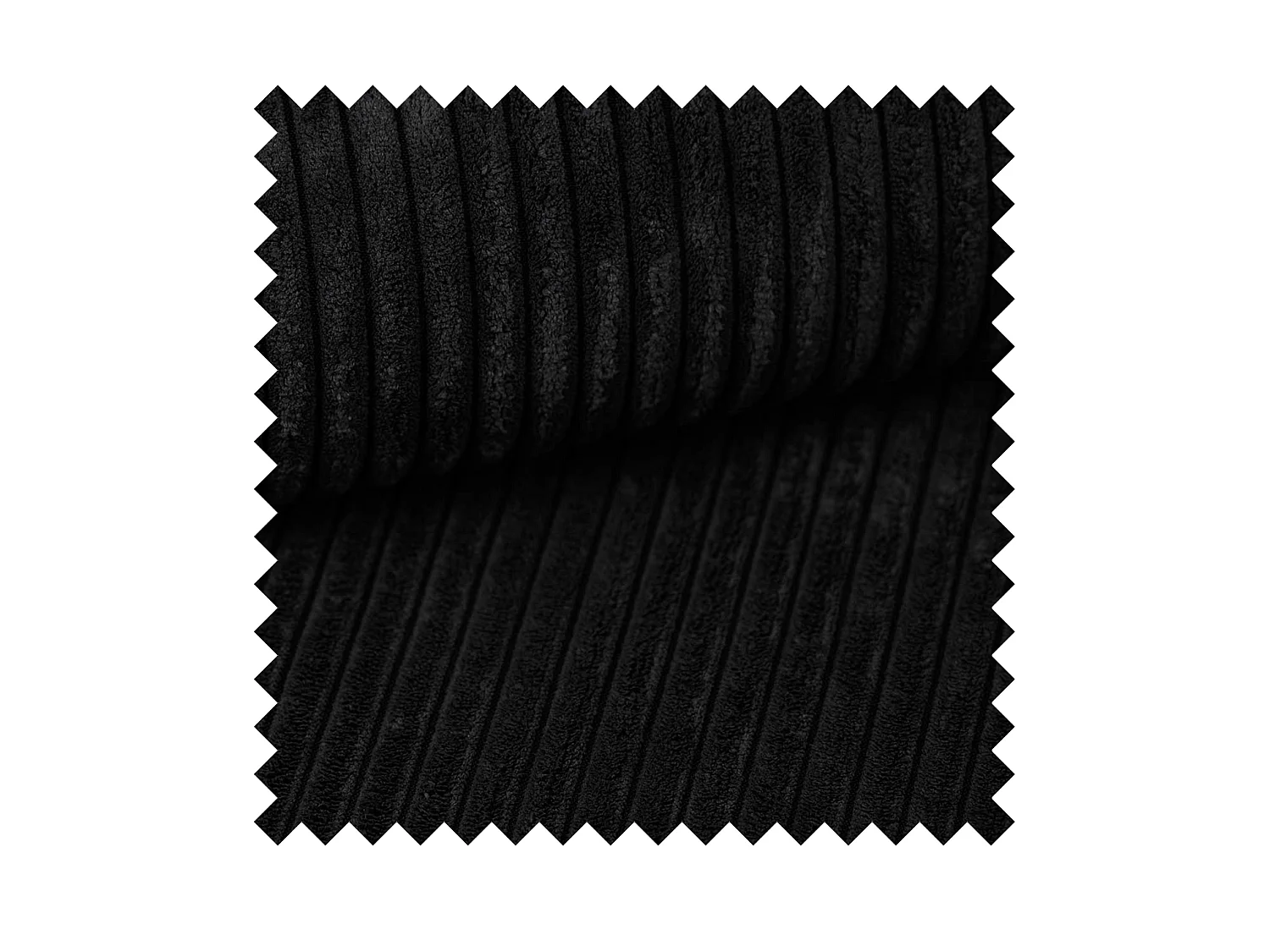 Canapé d’angle avec fonction couchage – angle droit – Noir – Velours côtelé – STEVIL