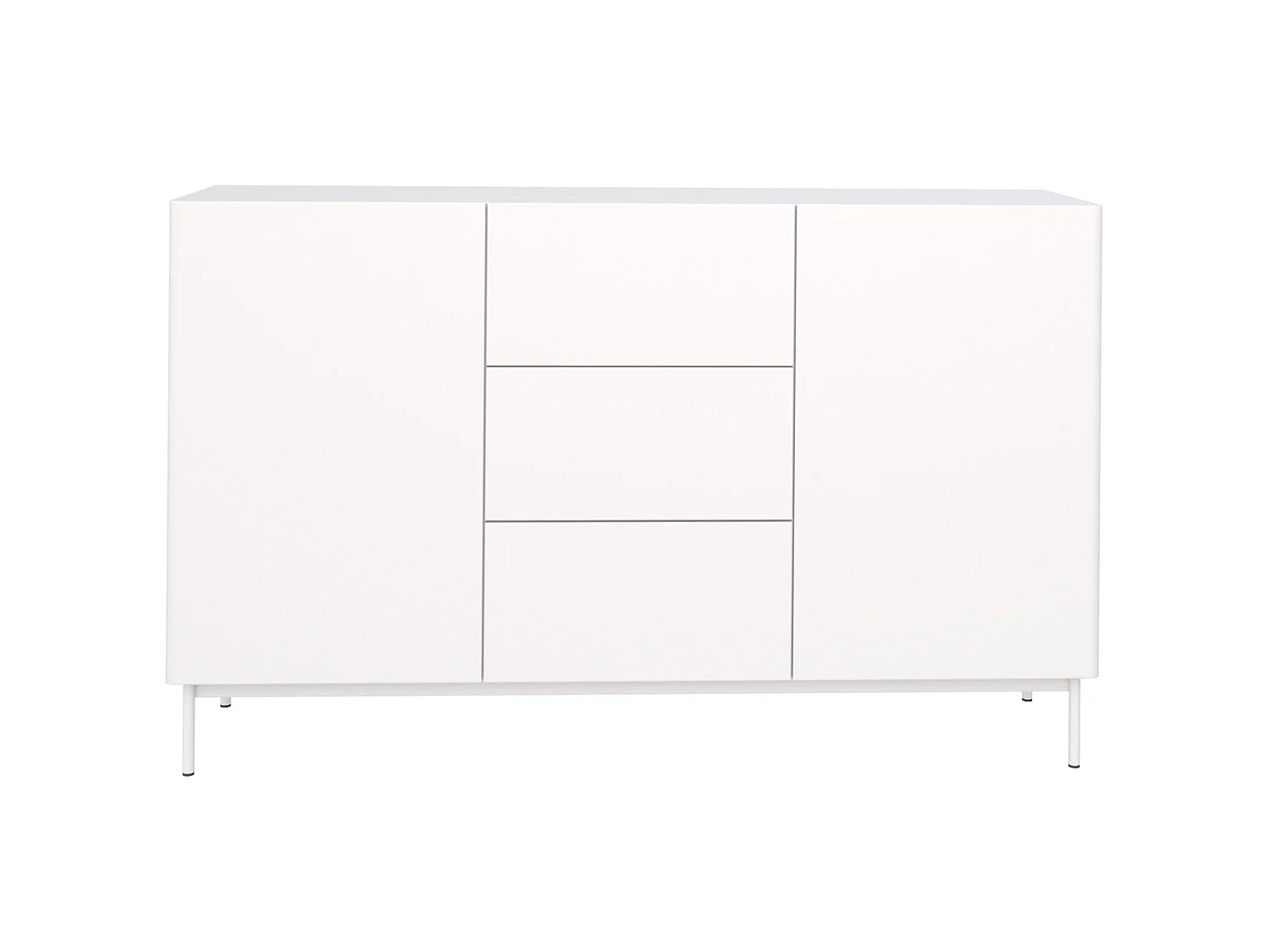 Buffet avec 2 portes et 3 tiroirs - 160 cm - blanc - OLIO