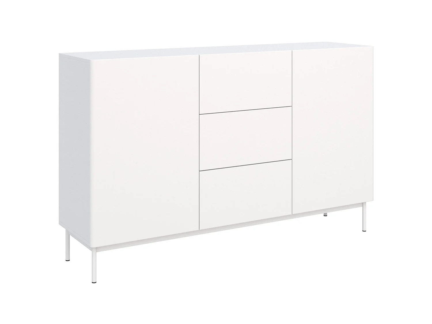 Buffet avec 2 portes et 3 tiroirs - 160 cm - blanc - OLIO