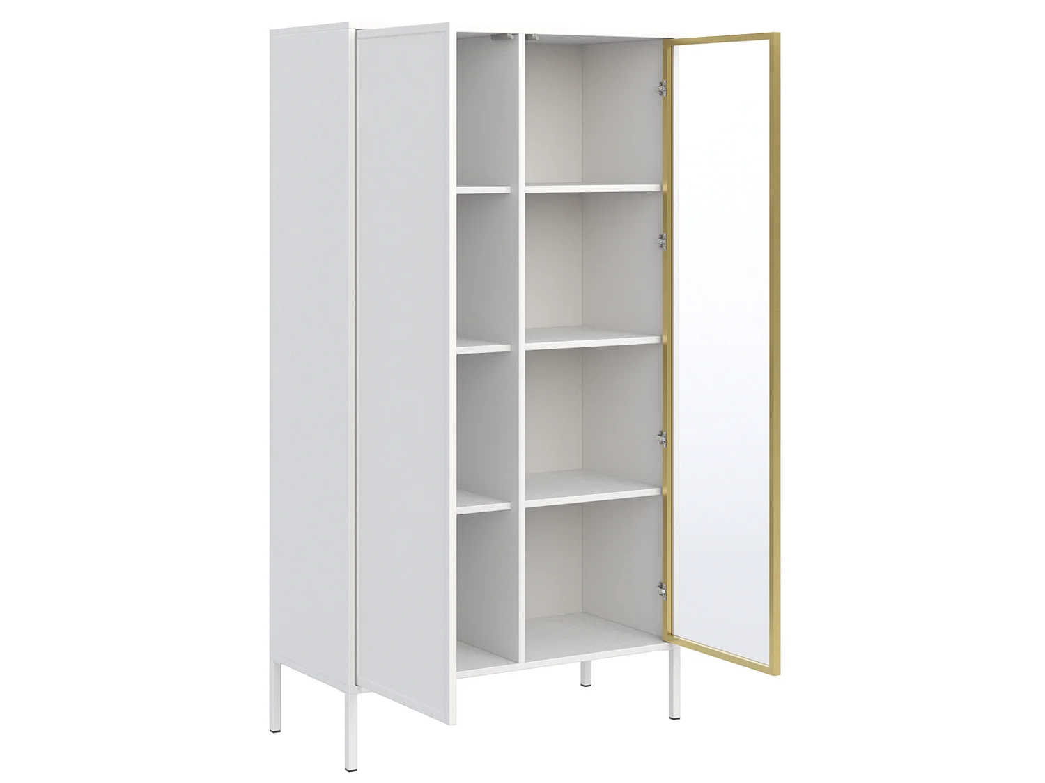 Vitrine zweitürig mit Glasfront – 90 cm – Weiß – VELVETO