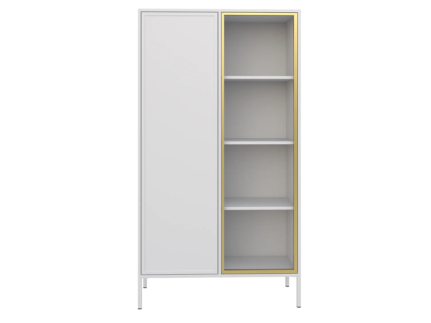 Vitrine zweitürig mit Glasfront – 90 cm – Weiß – VELVETO