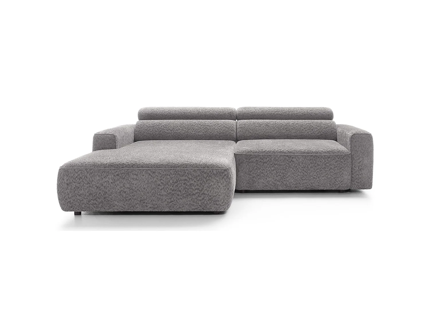 Canapé d’angle avec assise électrique – angle gauche – Gris clair – Chenille – FANDO