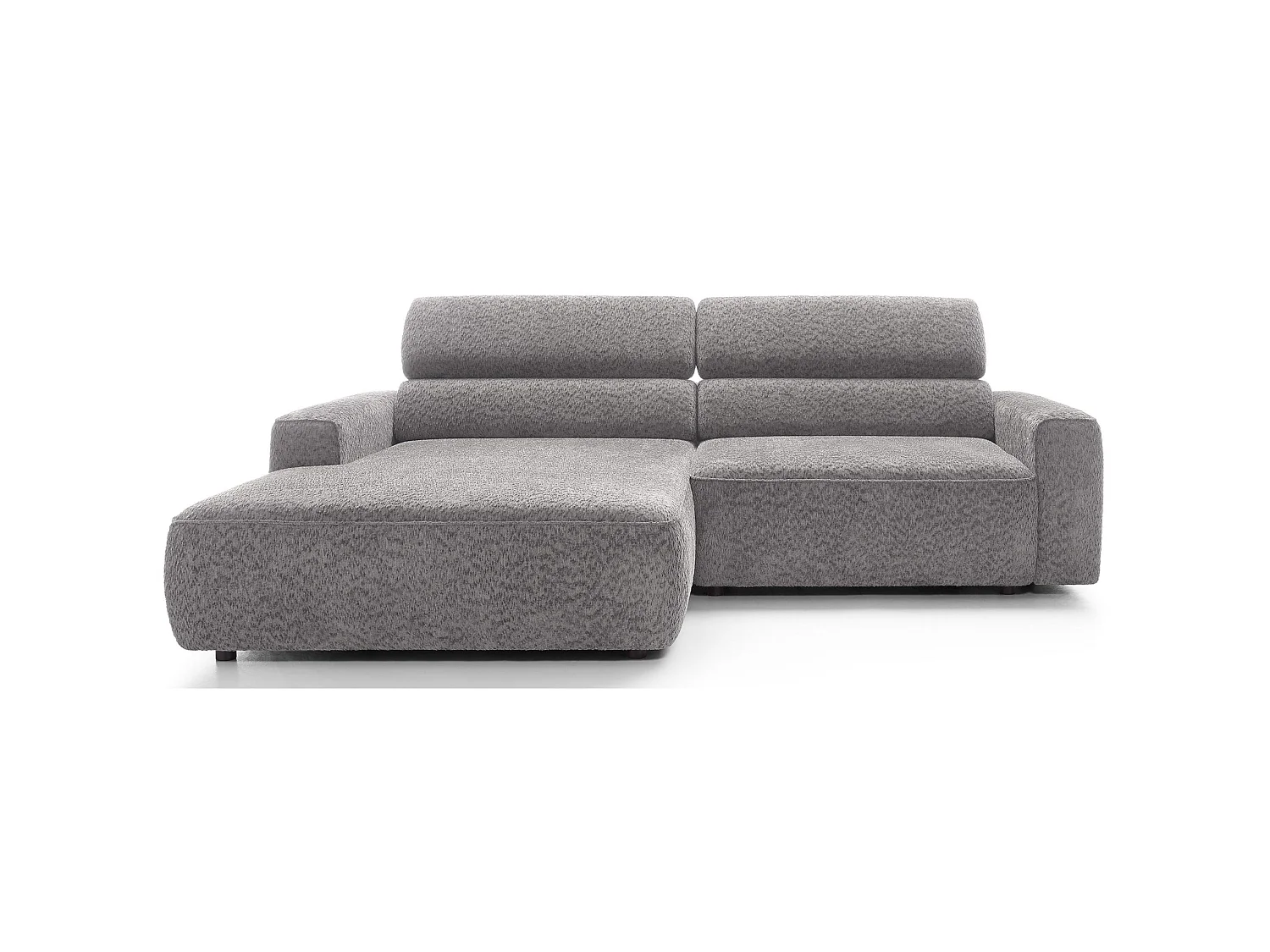 Canapé d’angle avec assise électrique – angle gauche – Gris clair – Chenille – FANDO