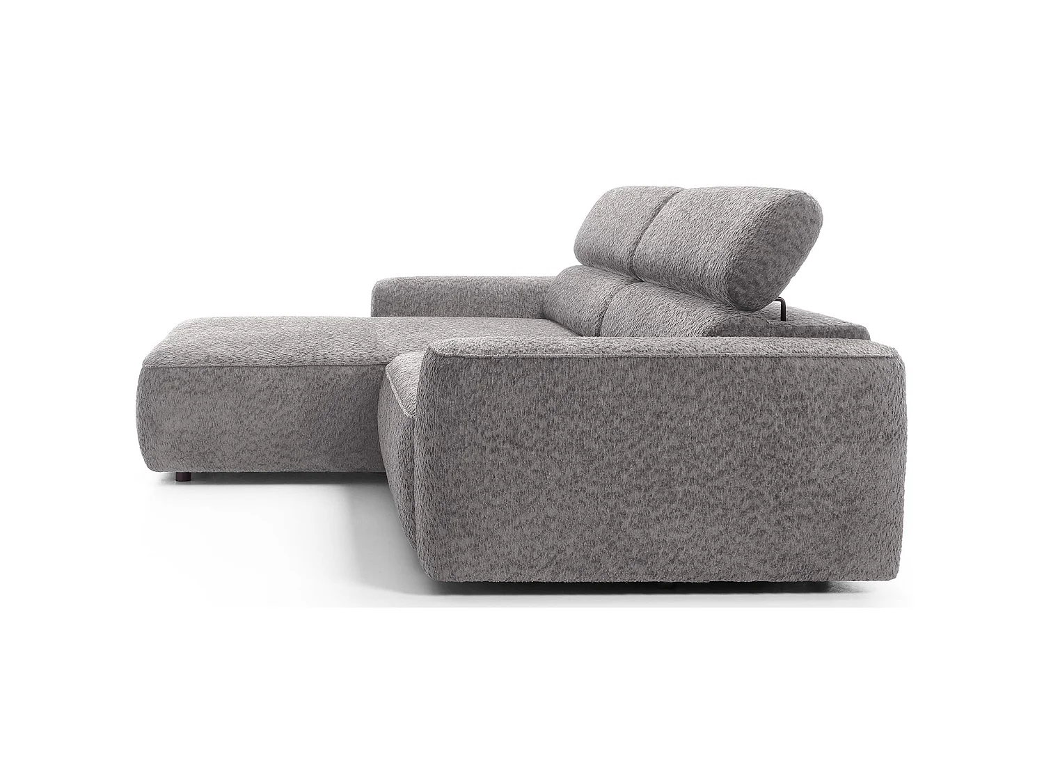 Canapé d’angle avec assise électrique – angle gauche – Gris clair – Chenille – FANDO