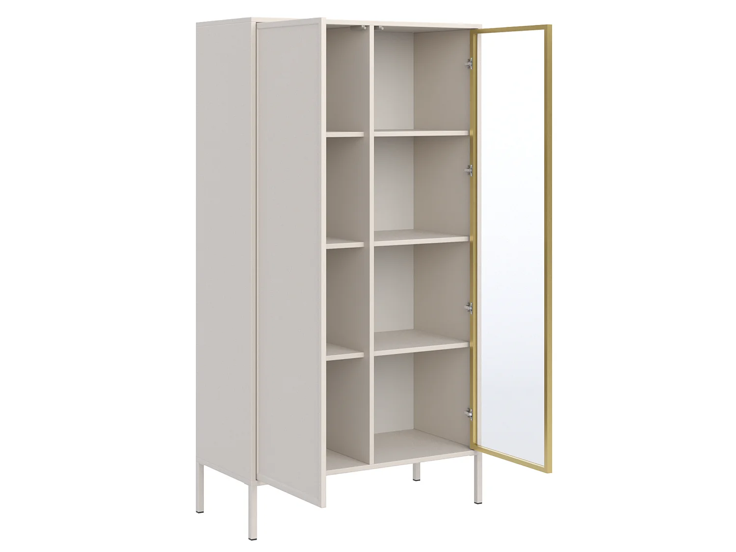 Vitrine zweitürig mit Glasfront – 90 cm – Kaschmir – VELVETO