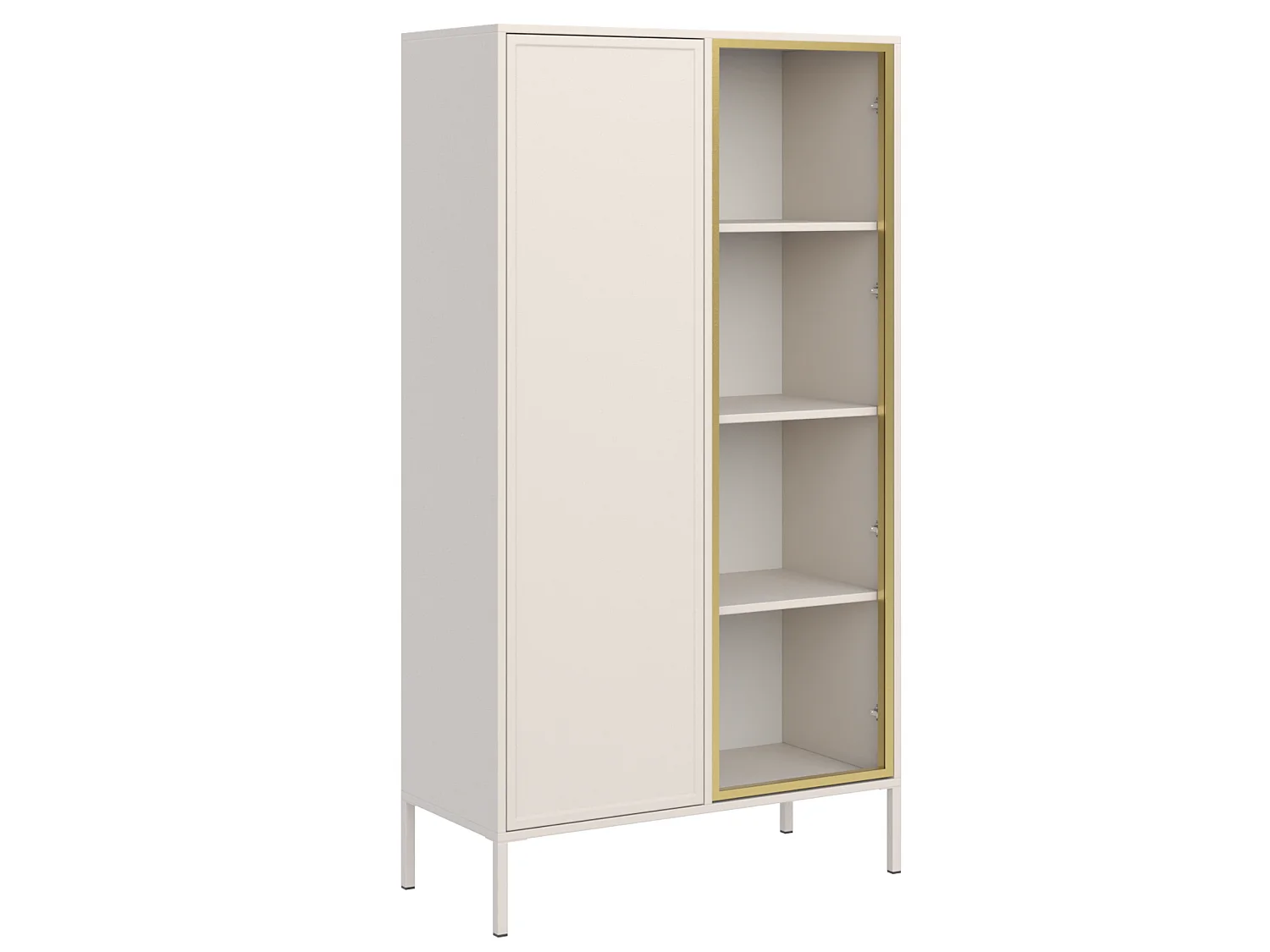 Vitrine zweitürig mit Glasfront – 90 cm – Kaschmir – VELVETO