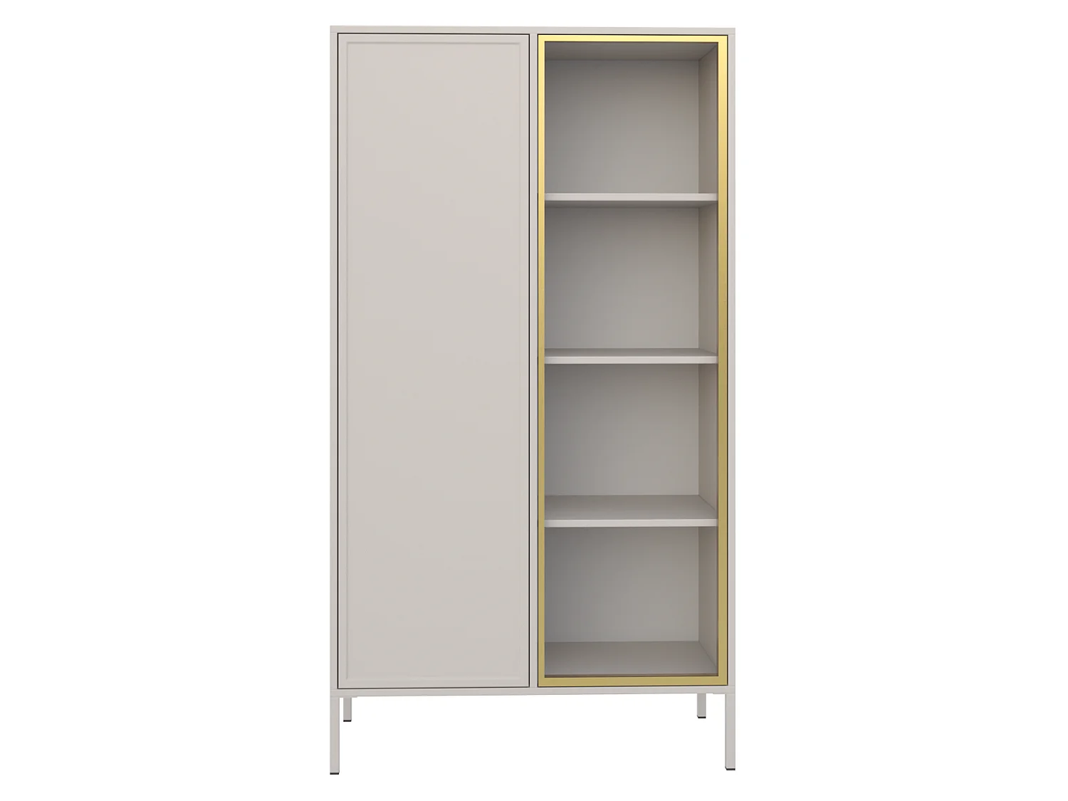 Vitrine zweitürig mit Glasfront – 90 cm – Kaschmir – VELVETO