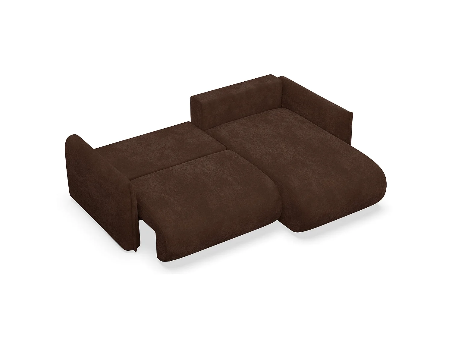 Canapé d'angle convertible – Angle à droite – chenille brun – CUSHI