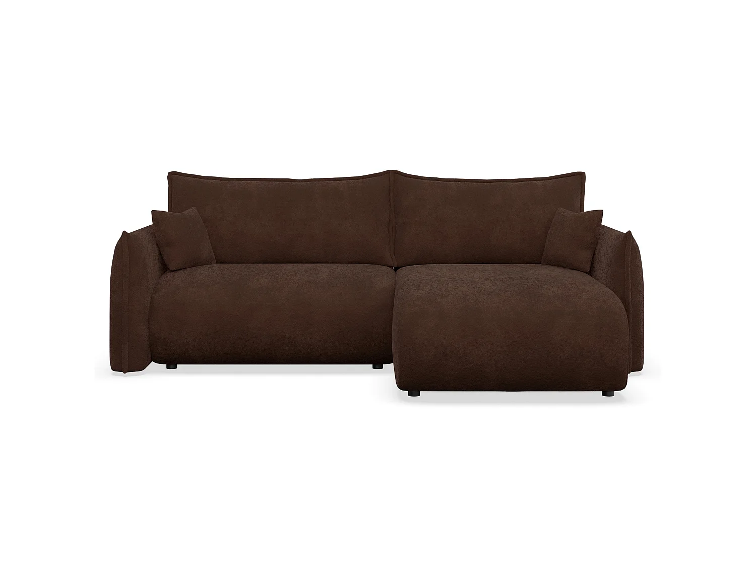 Canapé d'angle convertible – Angle à droite – chenille brun – CUSHI