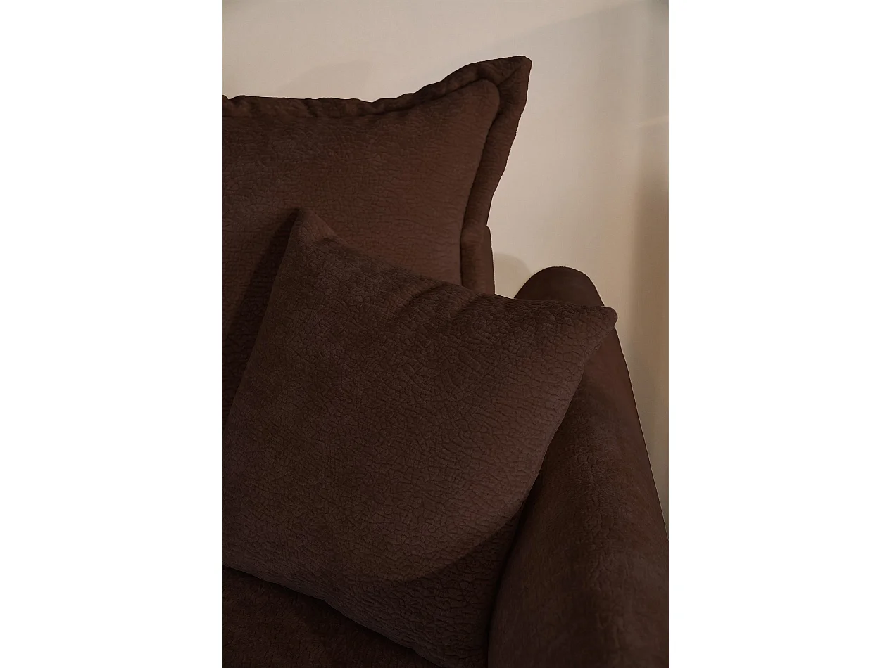 Canapé d'angle convertible – Angle à droite – chenille brun – CUSHI