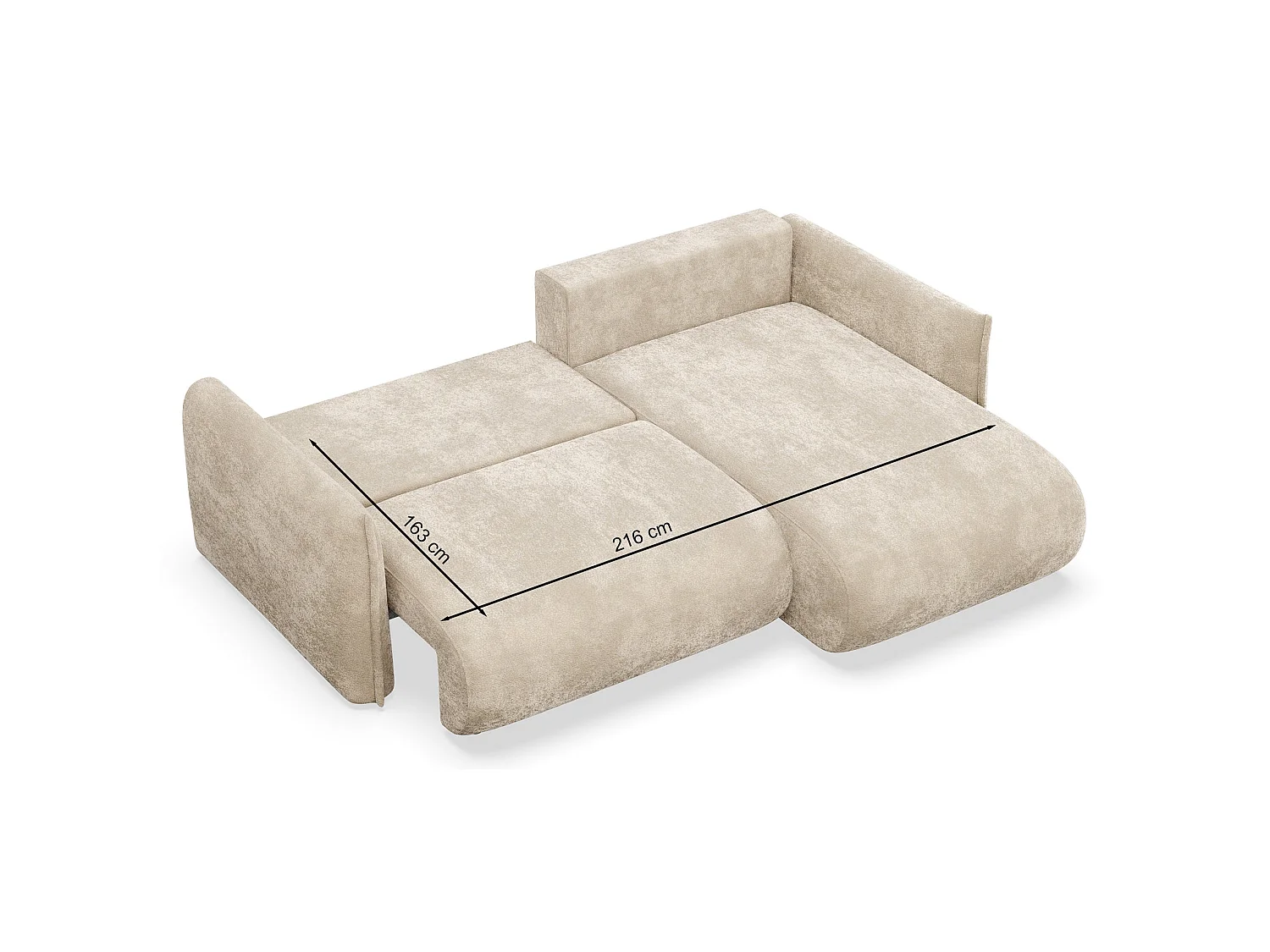 Canapé d'angle convertible – Angle à droite – chenille brun – CUSHI