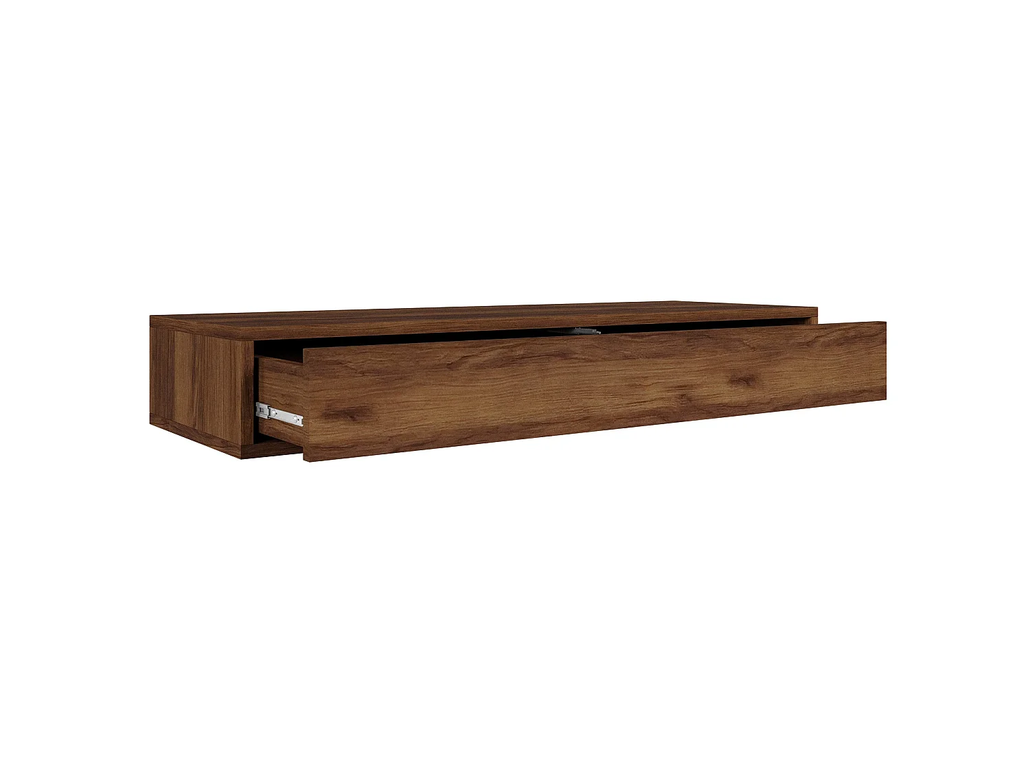 Console suspendue avec 1 tiroir - 90 cm - aspect noyer - SANVA