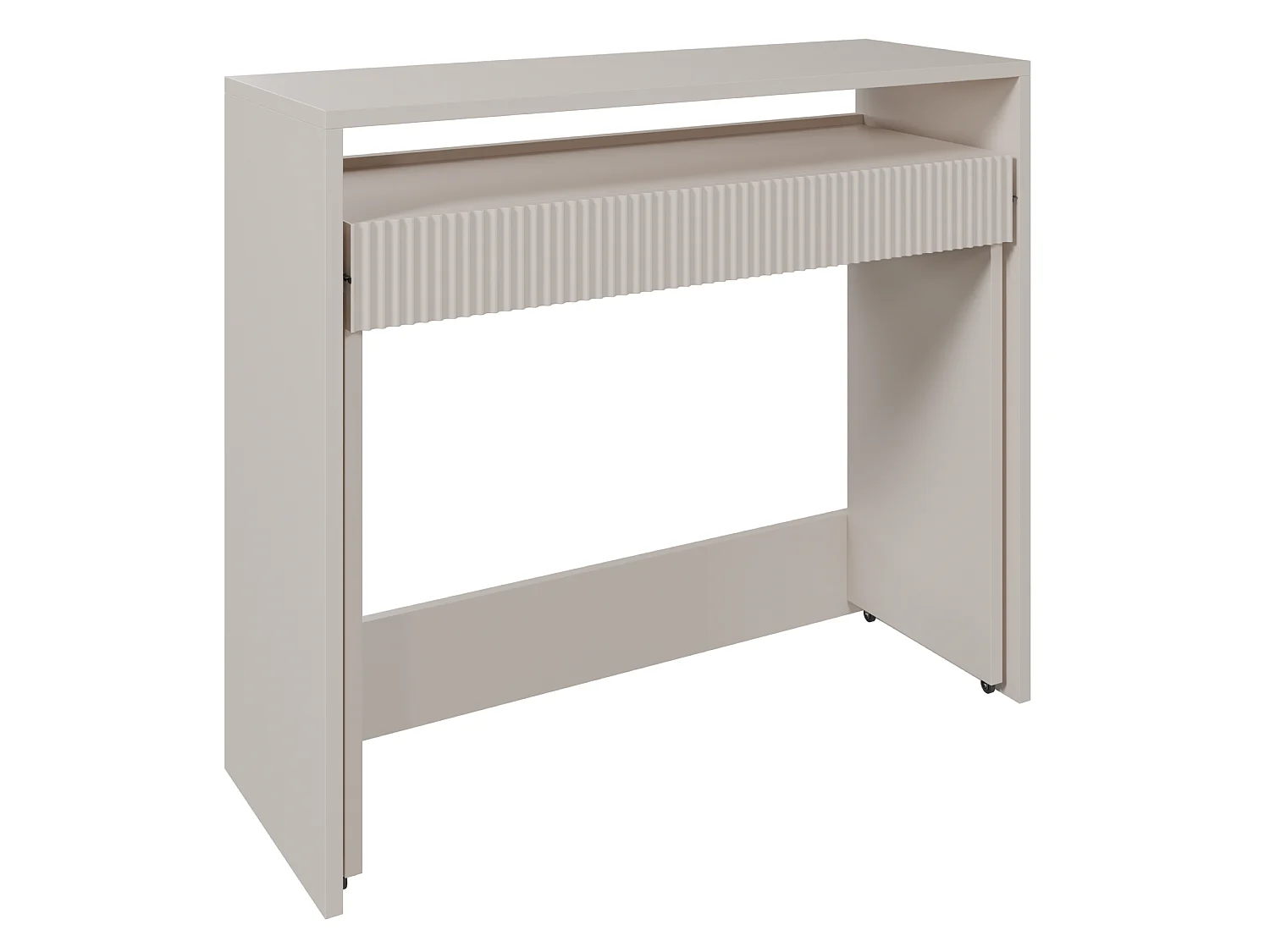 Ausziehbarer Schreibtisch mit Schublade und Riffeln - Kaschmir - 98 cm - ZOOM