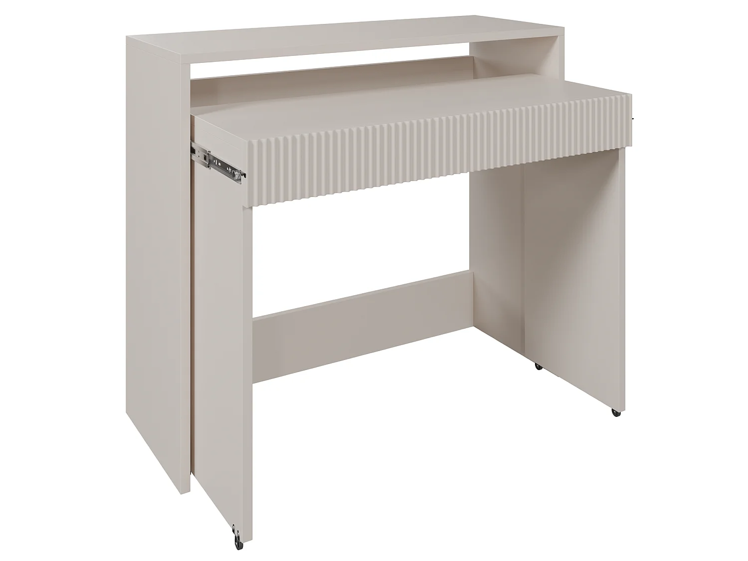 Ausziehbarer Schreibtisch mit Schublade und Riffeln - Kaschmir - 98 cm - ZOOM
