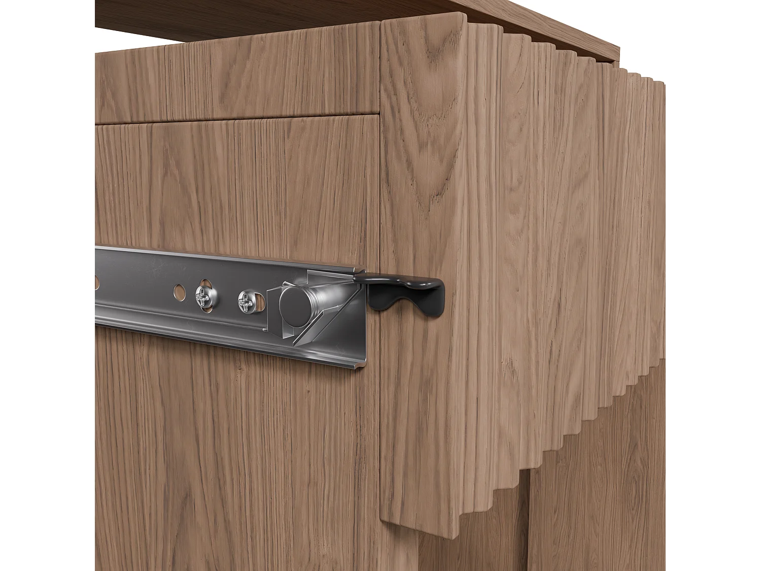 Escritorio extensible con un cajón y ranuras - roble casella marrón - 98 cm - ZOOM