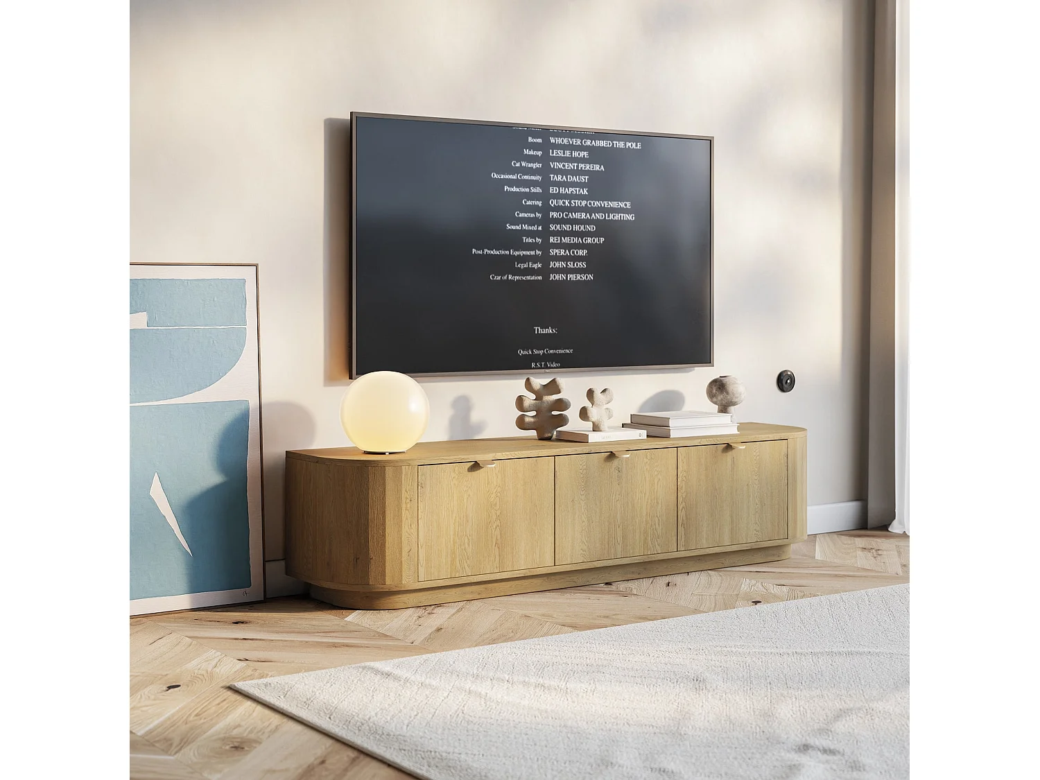 TV-Lowboard stehend 3-türig - 175 cm - CORU