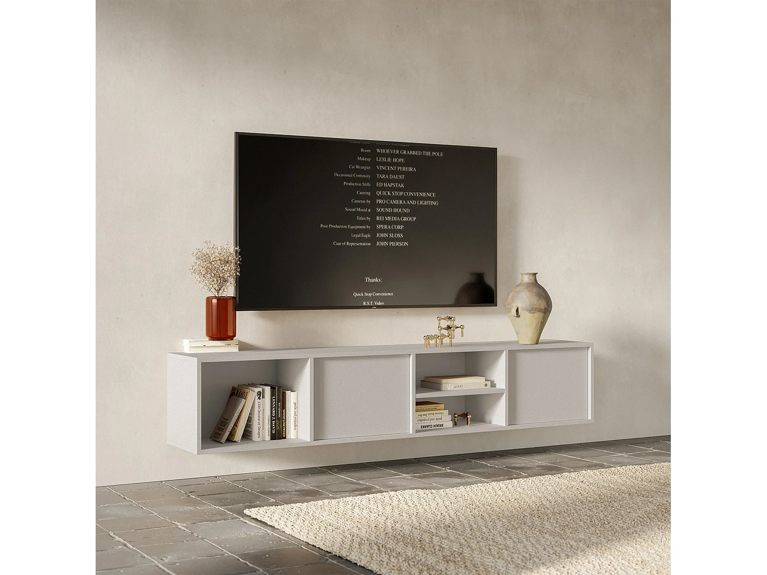 TV-Hängeboard 2-türig - Kaschmir - 200 cm - Sanva