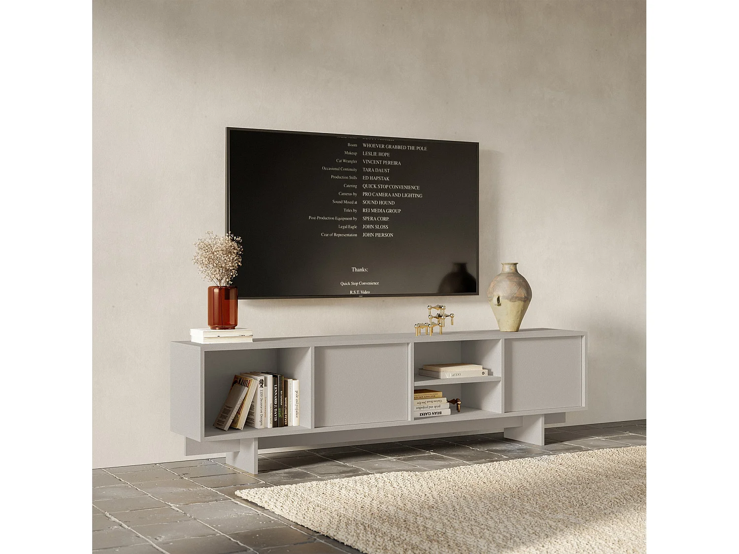 TV-Lowboard 2-türig - Kaschmir - 200 cm - Sanva