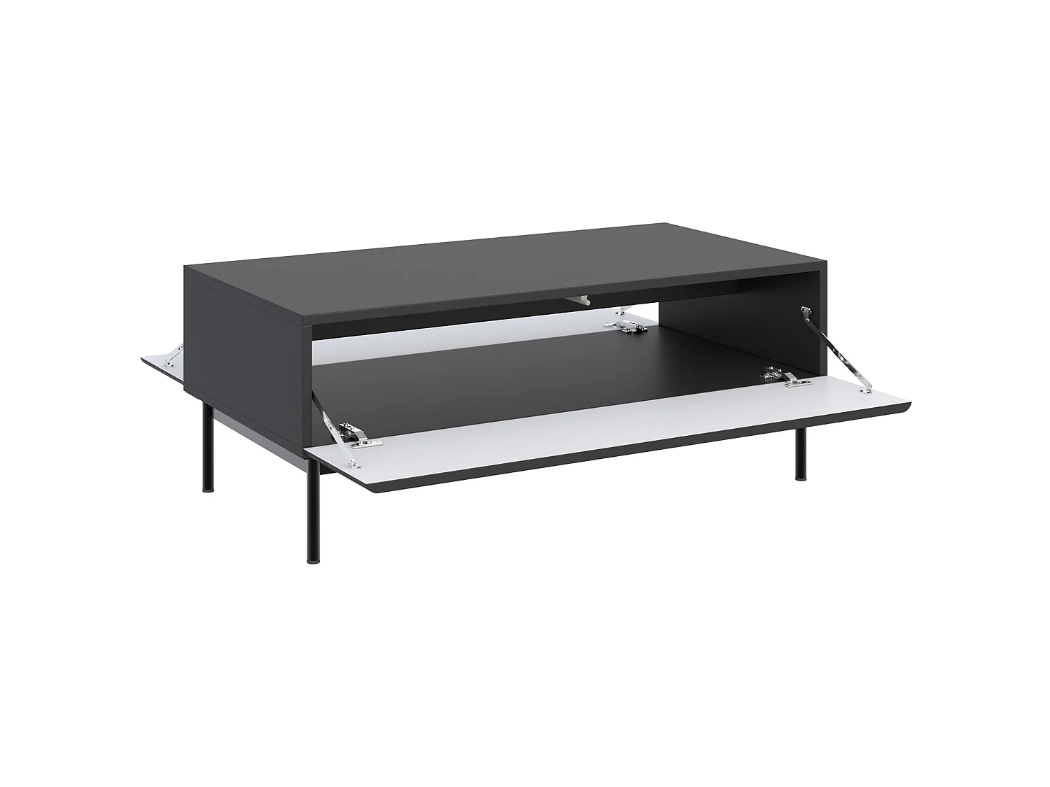 Couchtisch mit zwei Klappen – schwarz – 100x53 cm – OLIO