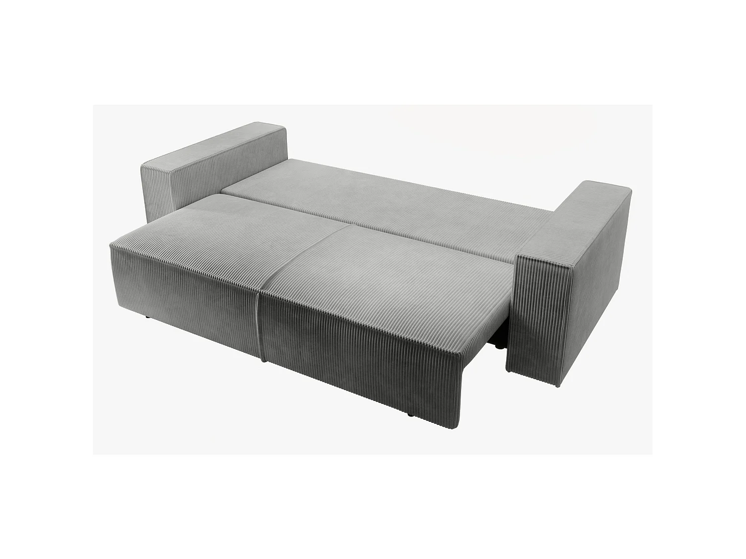 Sofa mit Schlaffunktion, Stauraum - Cordbezug - Hellgrau - FARESE