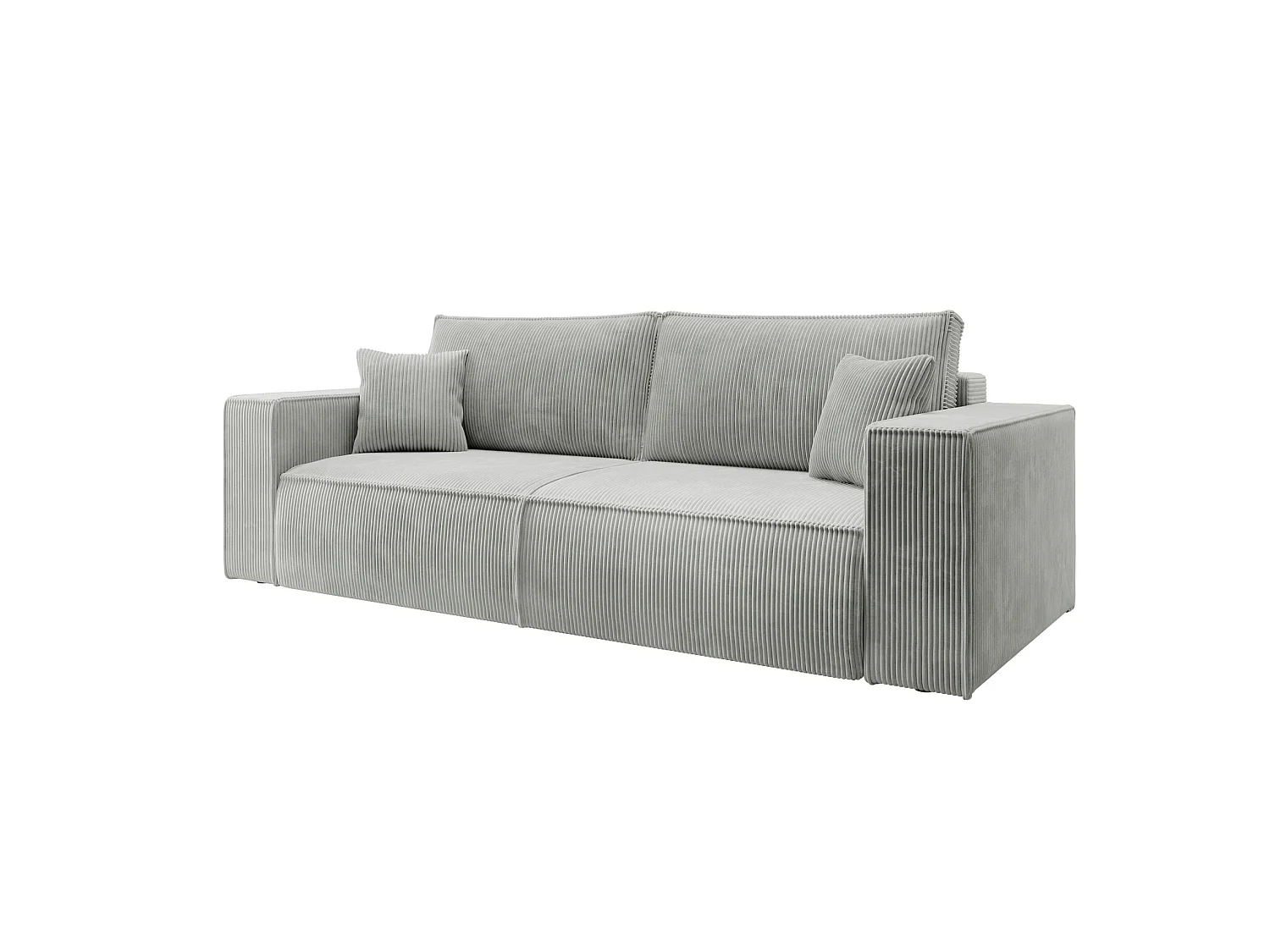 Sofa mit Schlaffunktion, Stauraum - Cordbezug - Hellgrau - FARESE