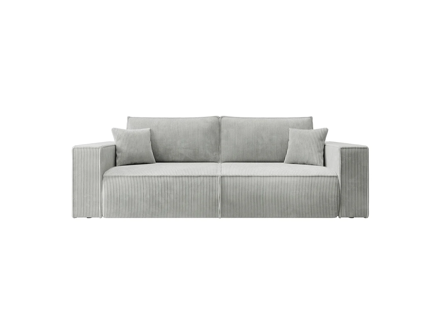 Sofa mit Schlaffunktion, Stauraum - Cordbezug - Hellgrau - FARESE