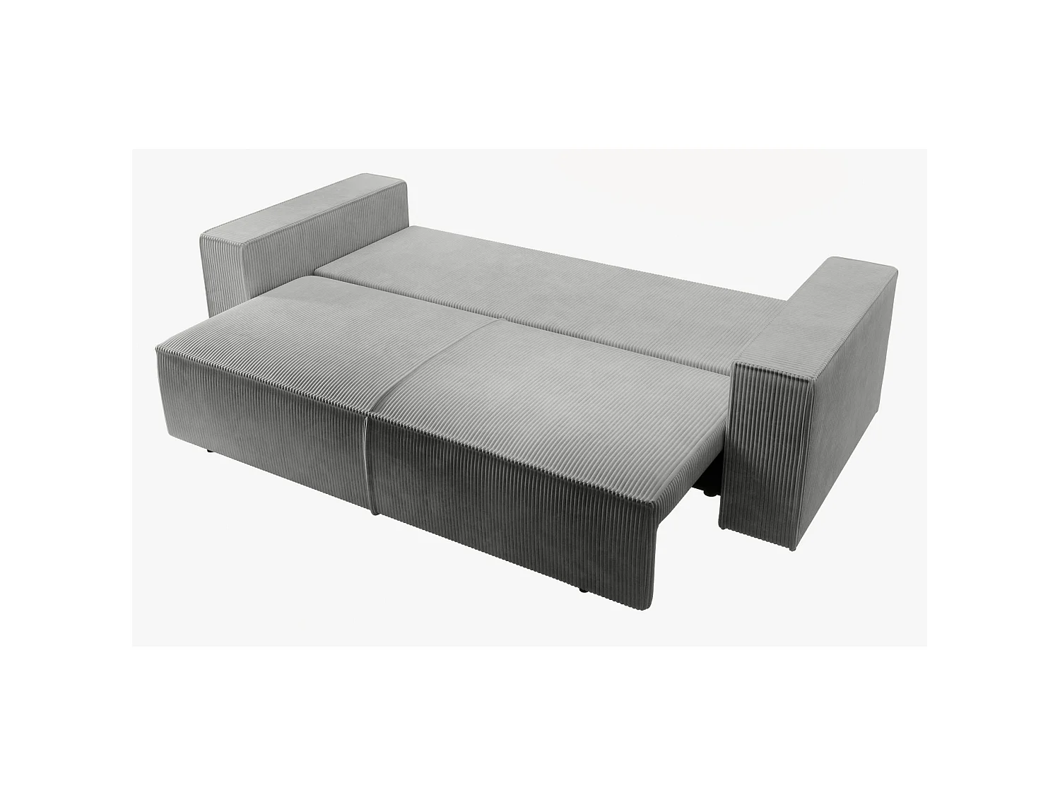 Sofa mit Schlaffunktion, Stauraum - Cordbezug - Hellgrau - FARESE