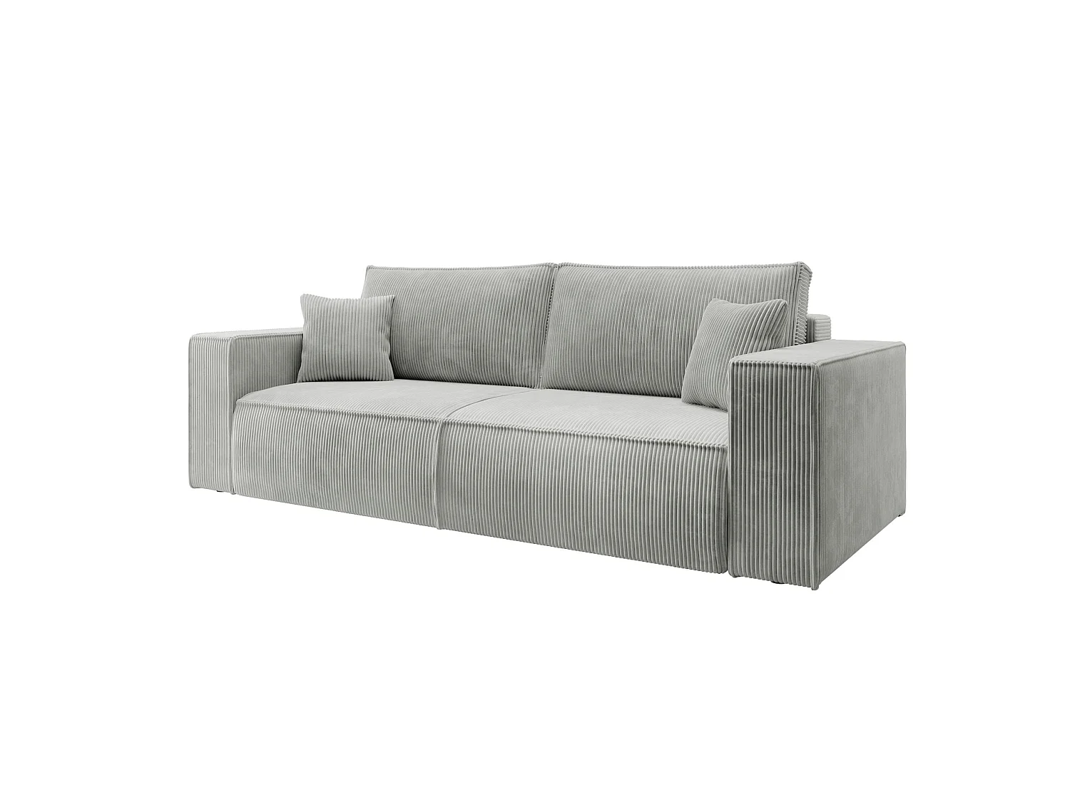 Sofa mit Schlaffunktion, Stauraum - Cordbezug - Hellgrau - FARESE
