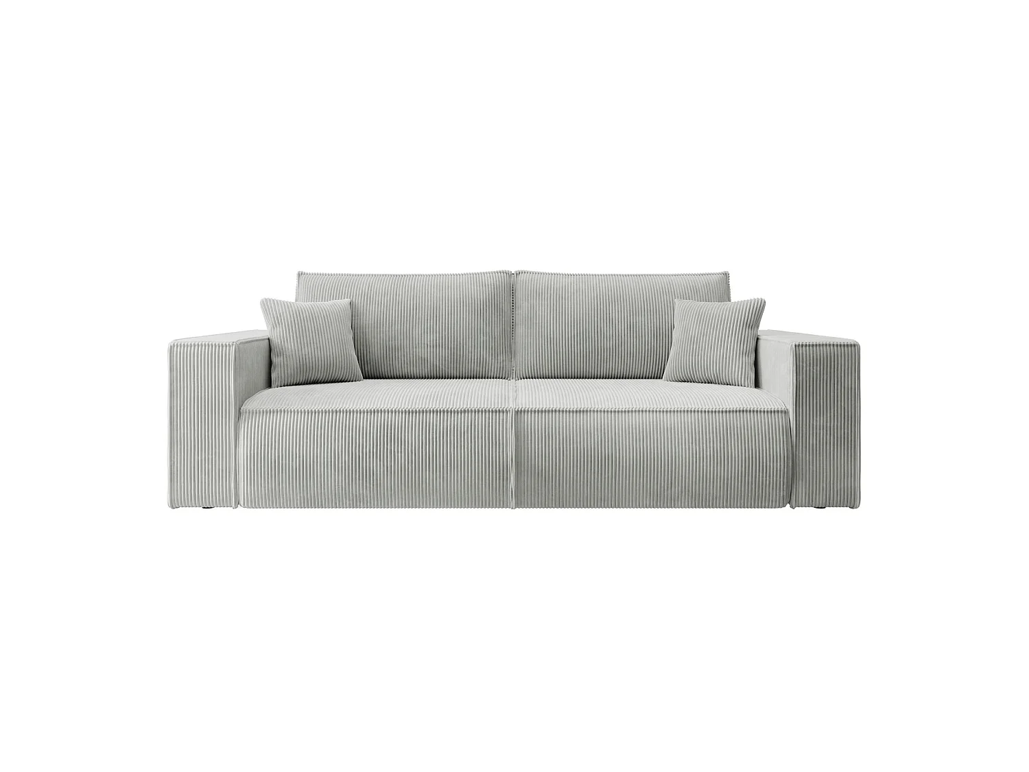 Sofa mit Schlaffunktion, Stauraum - Cordbezug - Hellgrau - FARESE