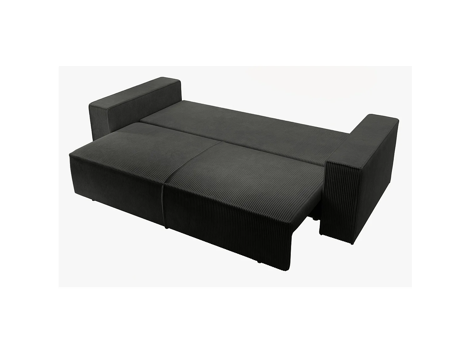 Sofa mit Schlaffunktion, Stauraum - Cordbezug - Dunkelgrau - FARESE