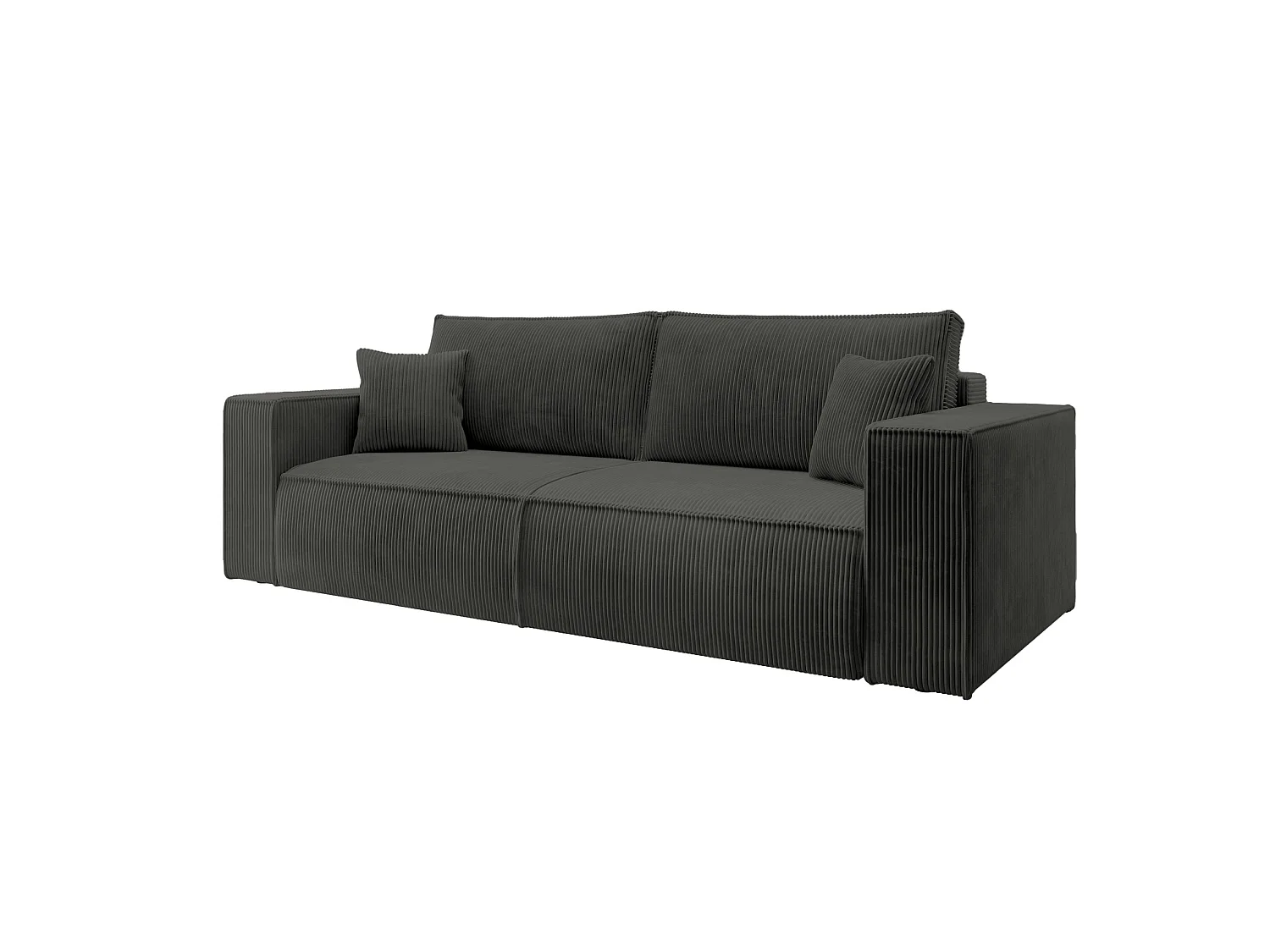 Sofa mit Schlaffunktion, Stauraum - Cordbezug - Dunkelgrau - FARESE