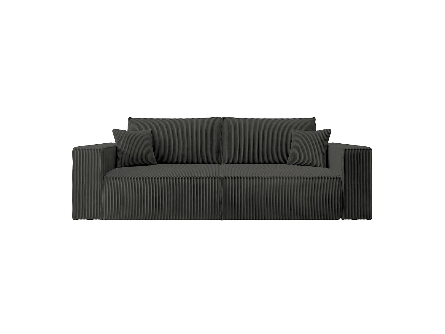 Sofa mit Schlaffunktion, Stauraum - Cordbezug - Dunkelgrau - FARESE